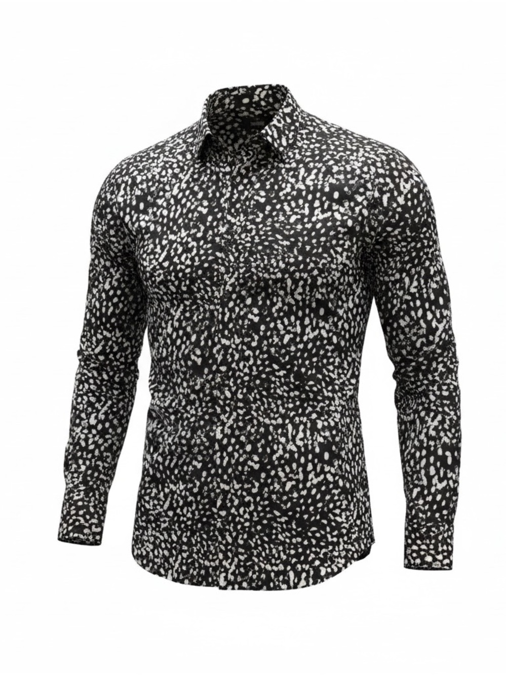 The Kooples Men’s Black White Abstract Print Button Down Shirt M MSRP$255 NWT
